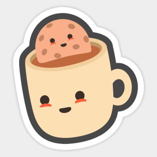 Cookie in a chocolate milk bath Sticker
